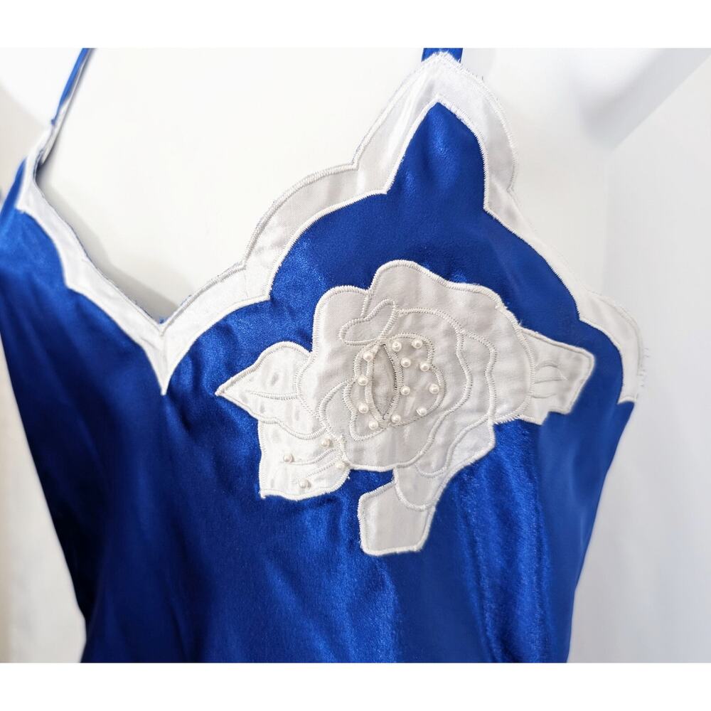 Vintage 90s Victoria's Secret Blue Short Nightie Gold Label Misses Size S New - Picture 3 of 7